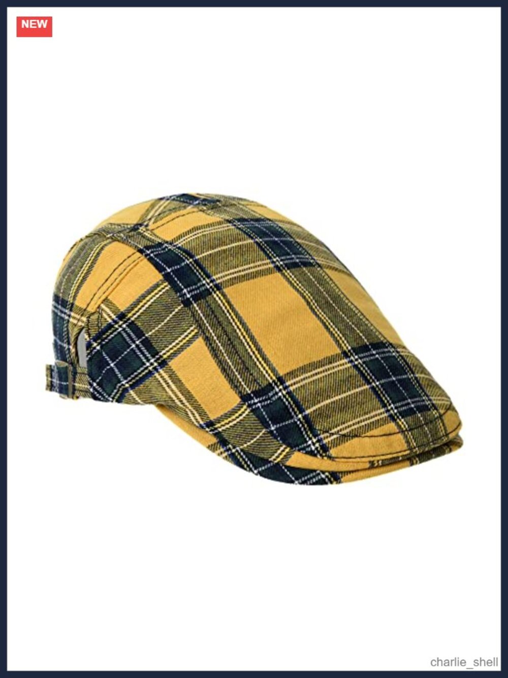 Plaid Newsboy Cap Adjustable One Size Lightweight Unisex Flat Beret Hat